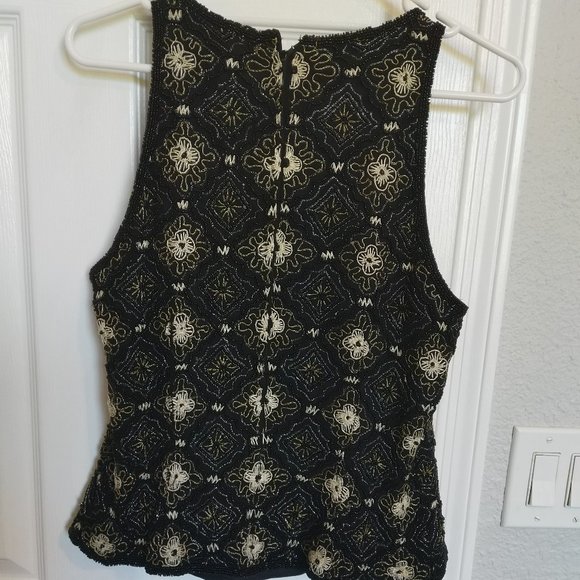EXQUISITE! | Vintage SILK BEADED TOP. | 8 / 10 | EVC | Papell Boutique - Picture 2 of 7